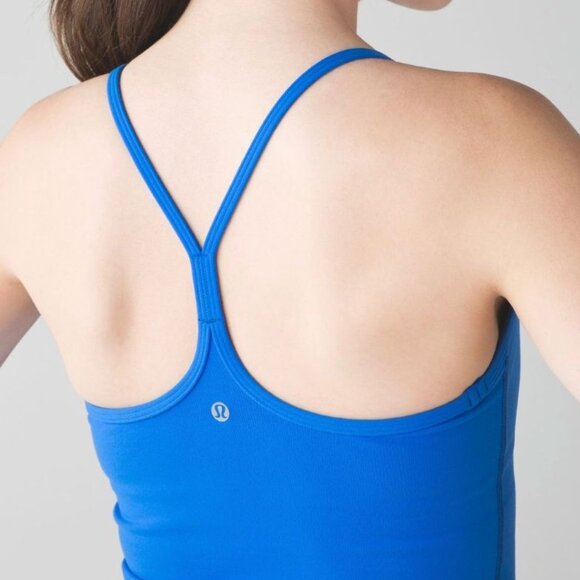 Lululemon Power Y Tank Pipe Dream Blue Size 6 Yoga Gym Athlete Train Pilates - Picture 2 of 8